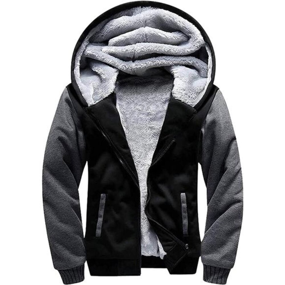 Boys Sherpa Lined Hoodie Kids Fleece Sweatshirt Full Zip Hooded Jacket